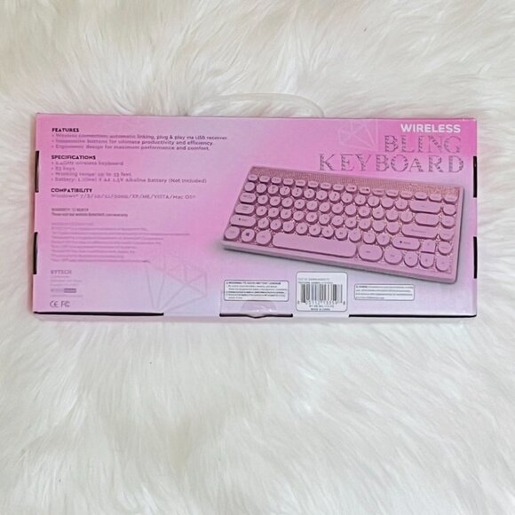 Pink Wireless Bling (Rhinestone) Keyboard - Picture 2 of 2